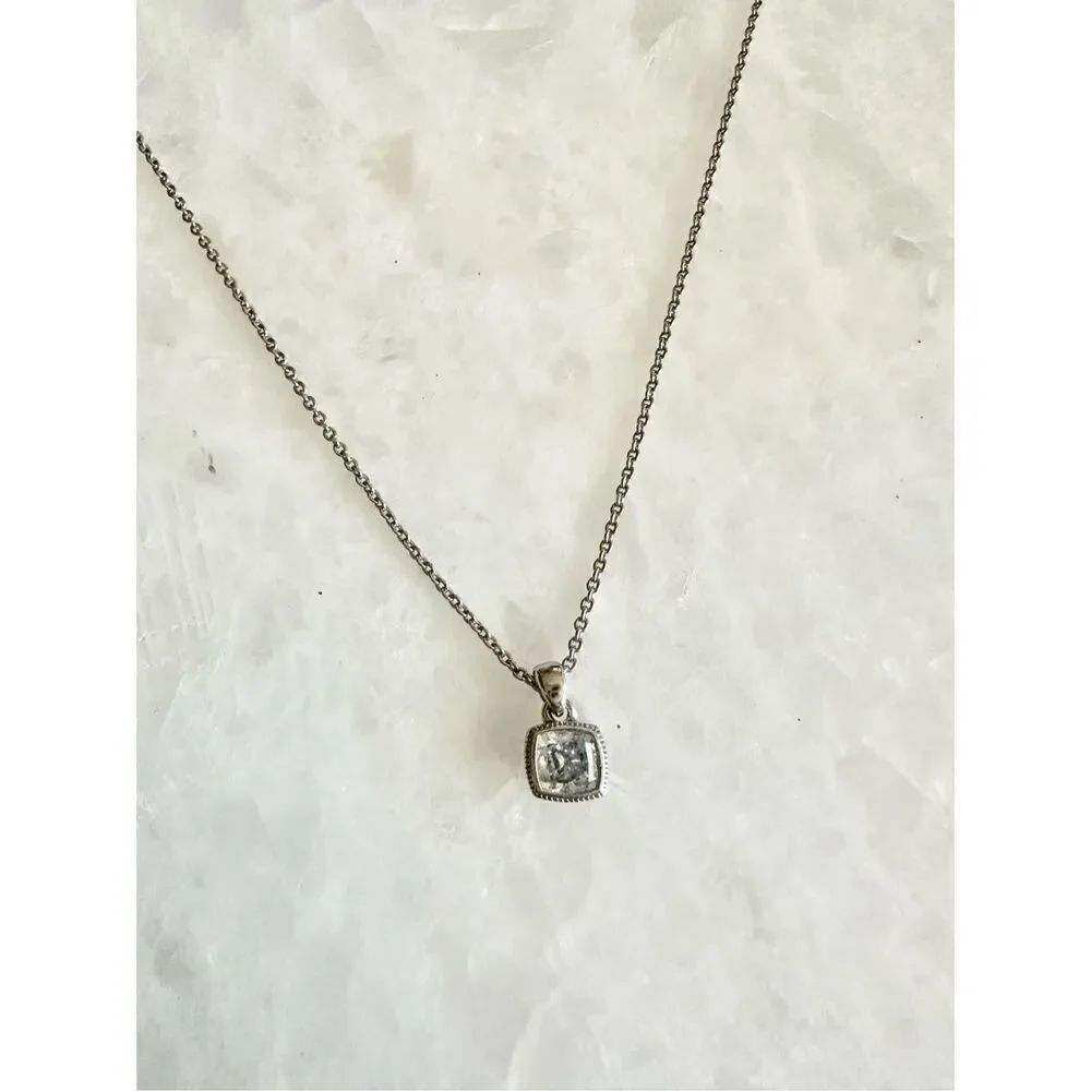 Nadri pendant square setting necklace